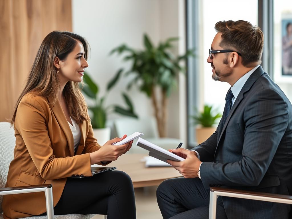 Cliente fazendo perguntas importantes para um corretor antes de contratar