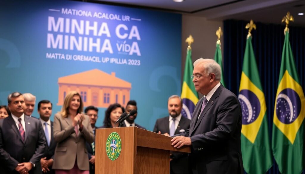 Cerimônia de retomada do programa Minha Casa Minha Vida em 2023