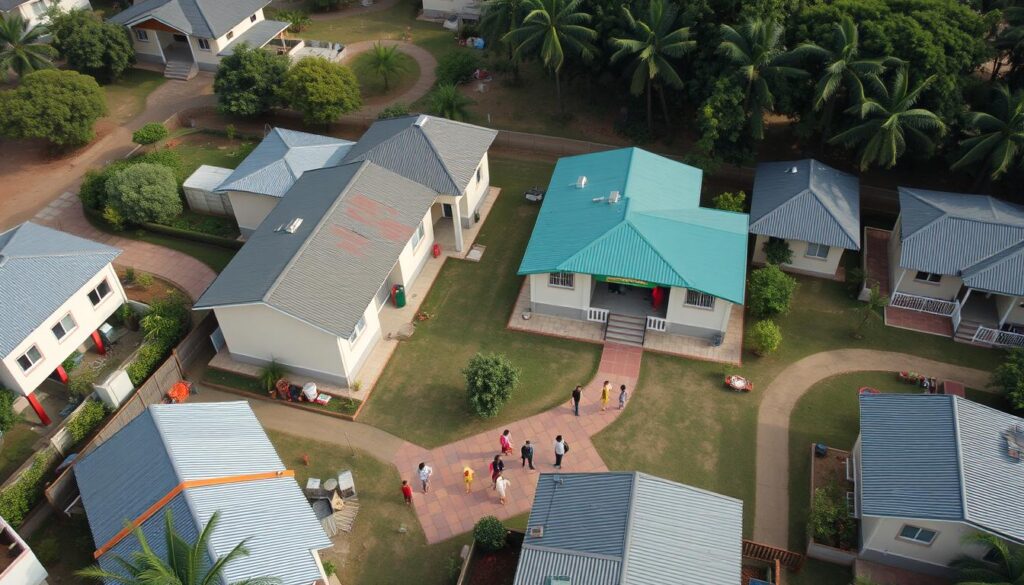 Comunidade formada por casas do programa Minha Casa Minha Vida com famílias integradas