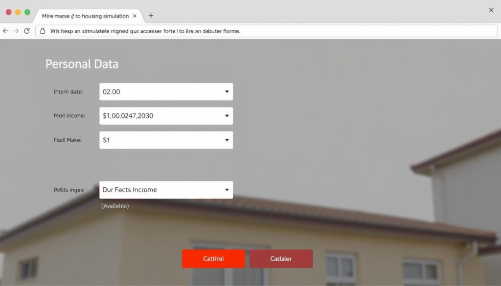 Formulário de dados pessoais na simulação habitacional Caixa